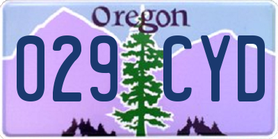 OR license plate 029CYD