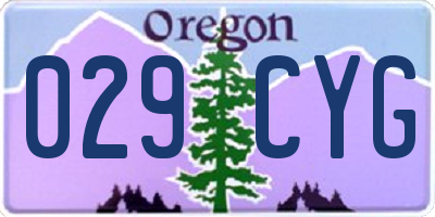 OR license plate 029CYG