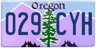 OR license plate 029CYH