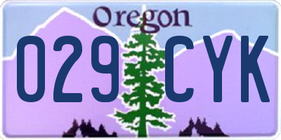 OR license plate 029CYK