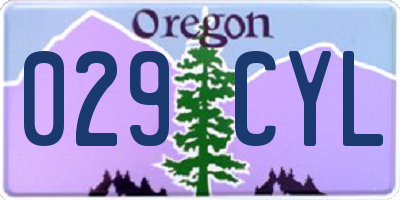 OR license plate 029CYL