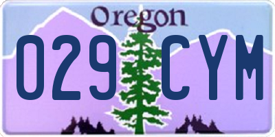 OR license plate 029CYM