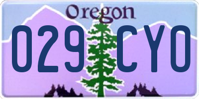 OR license plate 029CYO
