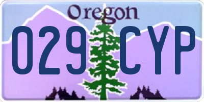 OR license plate 029CYP