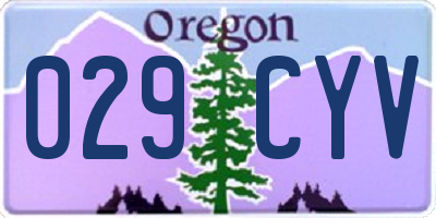 OR license plate 029CYV