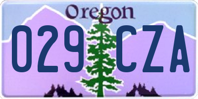 OR license plate 029CZA