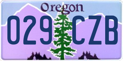 OR license plate 029CZB
