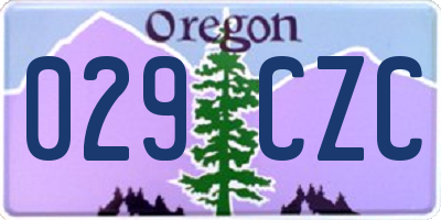 OR license plate 029CZC