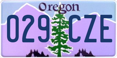 OR license plate 029CZE