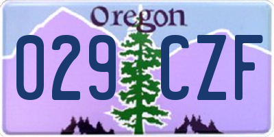 OR license plate 029CZF