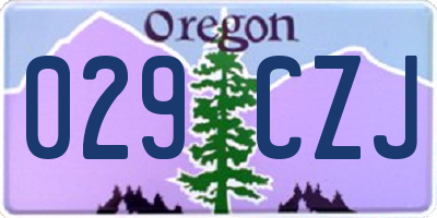 OR license plate 029CZJ