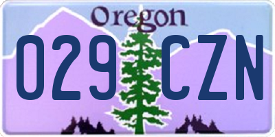 OR license plate 029CZN