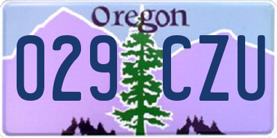 OR license plate 029CZU