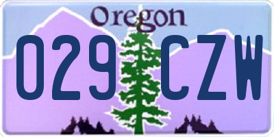 OR license plate 029CZW