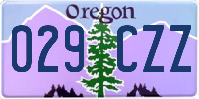 OR license plate 029CZZ