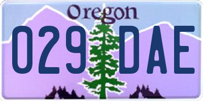 OR license plate 029DAE