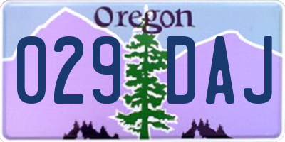 OR license plate 029DAJ