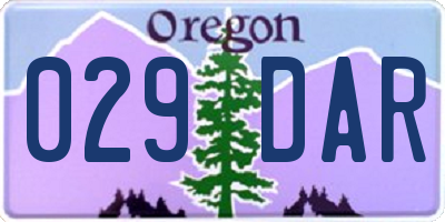 OR license plate 029DAR