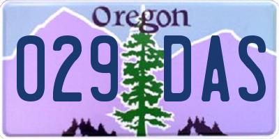 OR license plate 029DAS