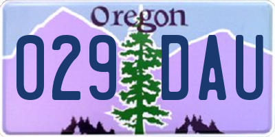 OR license plate 029DAU