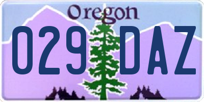 OR license plate 029DAZ