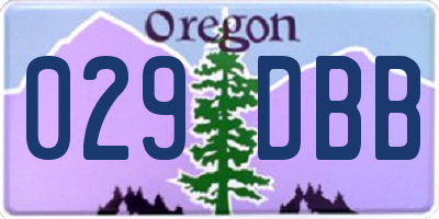 OR license plate 029DBB