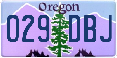 OR license plate 029DBJ