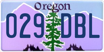 OR license plate 029DBL
