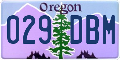 OR license plate 029DBM