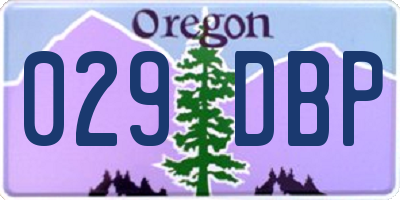OR license plate 029DBP