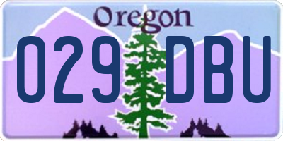 OR license plate 029DBU