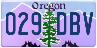 OR license plate 029DBV