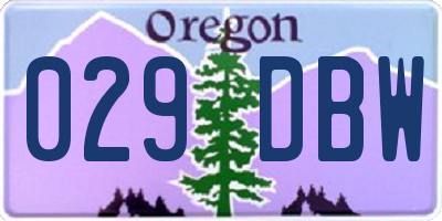 OR license plate 029DBW