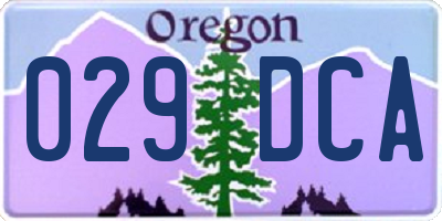 OR license plate 029DCA