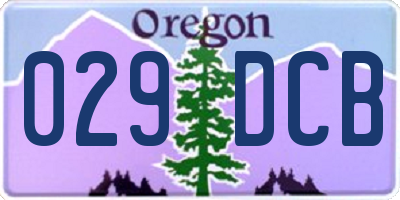OR license plate 029DCB