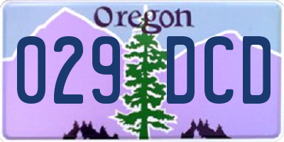 OR license plate 029DCD