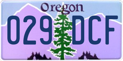 OR license plate 029DCF