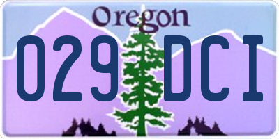 OR license plate 029DCI
