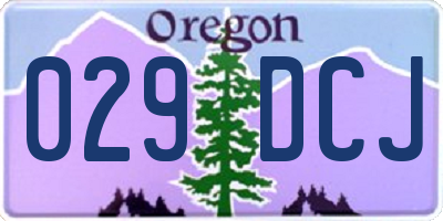 OR license plate 029DCJ