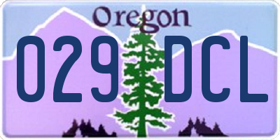 OR license plate 029DCL