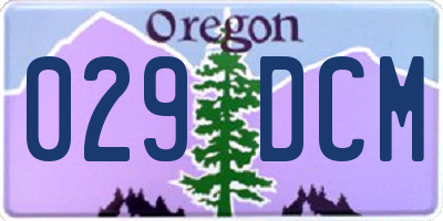 OR license plate 029DCM