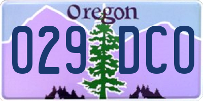 OR license plate 029DCO