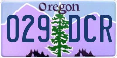 OR license plate 029DCR