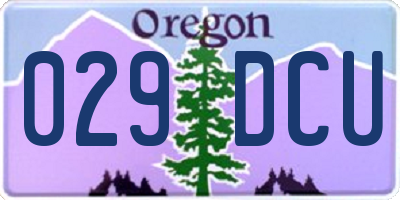 OR license plate 029DCU