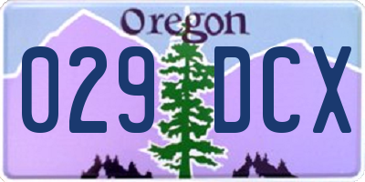 OR license plate 029DCX