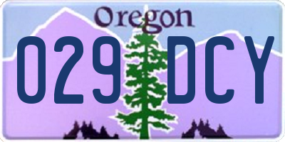 OR license plate 029DCY