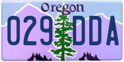 OR license plate 029DDA
