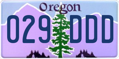 OR license plate 029DDD