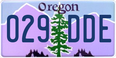 OR license plate 029DDE