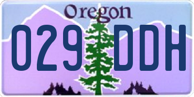 OR license plate 029DDH